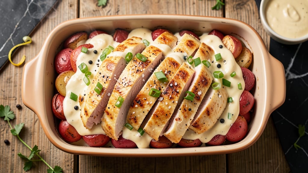 Baked Chicken Salad Casserole Recipe: Crispy Top, Creamy Potato Layers