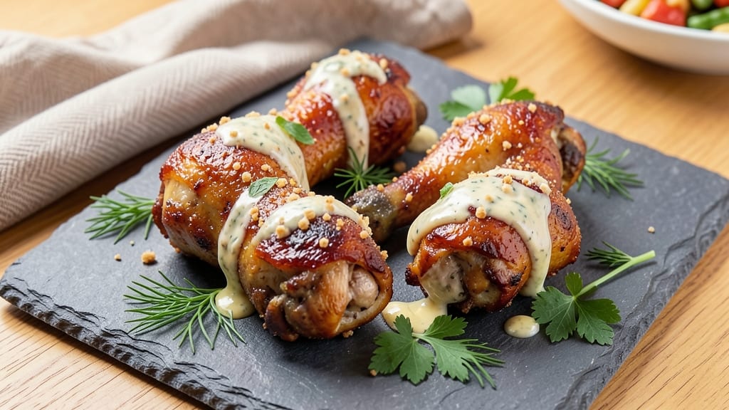 Baked Ranch Chicken Legs Recipe: Crunchy Herb Crust With Melty Cheese Rivers