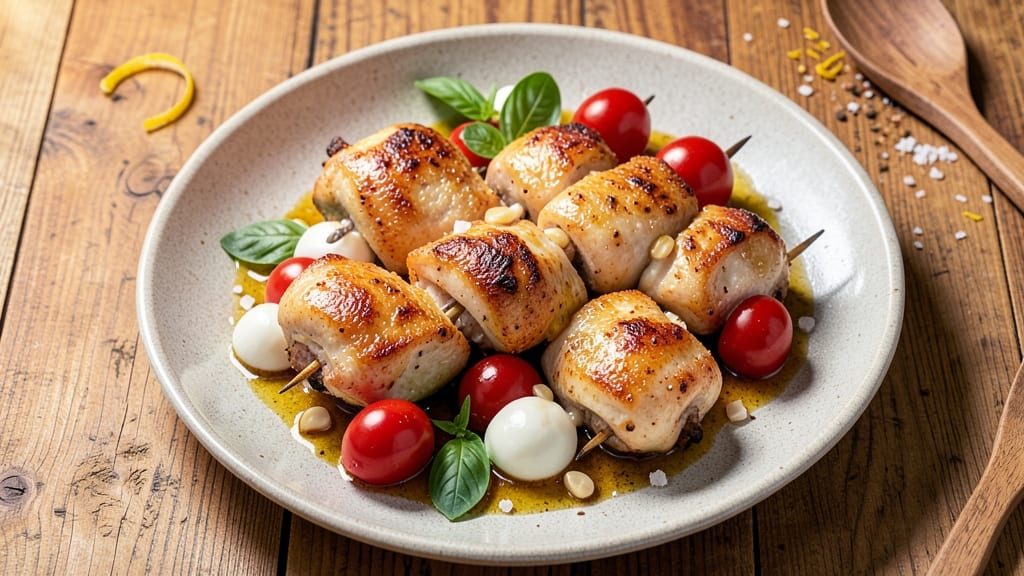 Baked Chicken Spiedini Recipe: Skewered Italian Elegance in 20 Minutes