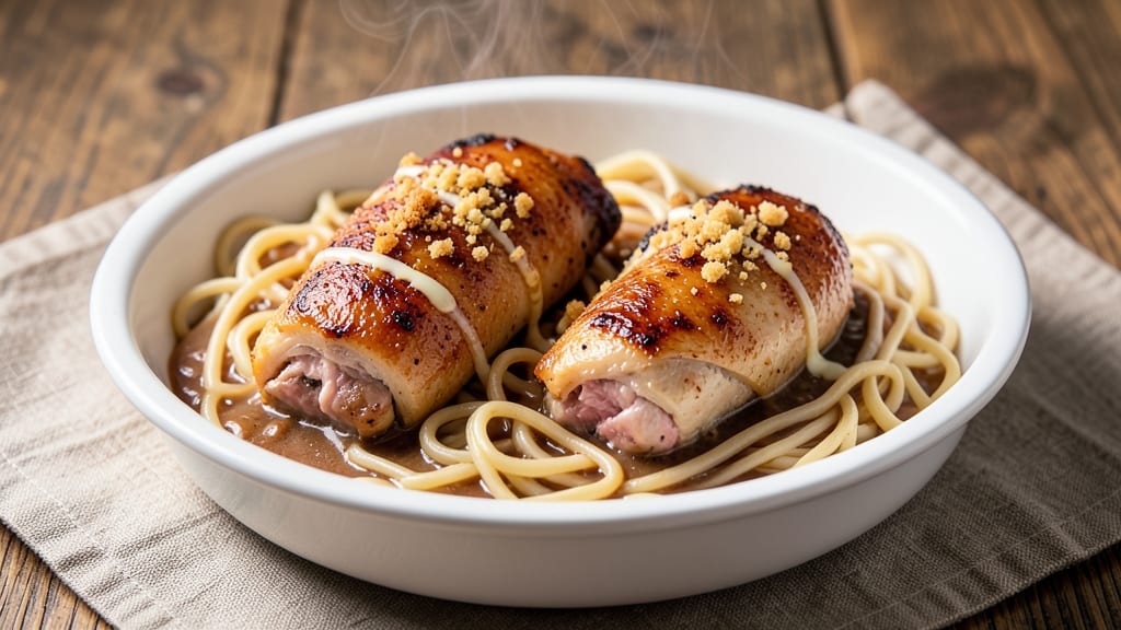 Baked Chicken and Egg Noodles Recipe: One-Pan Bistro-Style Comfort