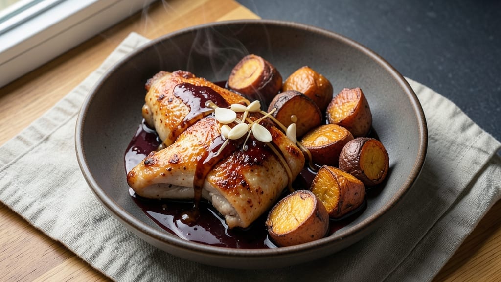 Balsamic Chicken and Sweet Potatoes Recipe: Caramelized Balsamic Glaze Meets Roasted Sweetness