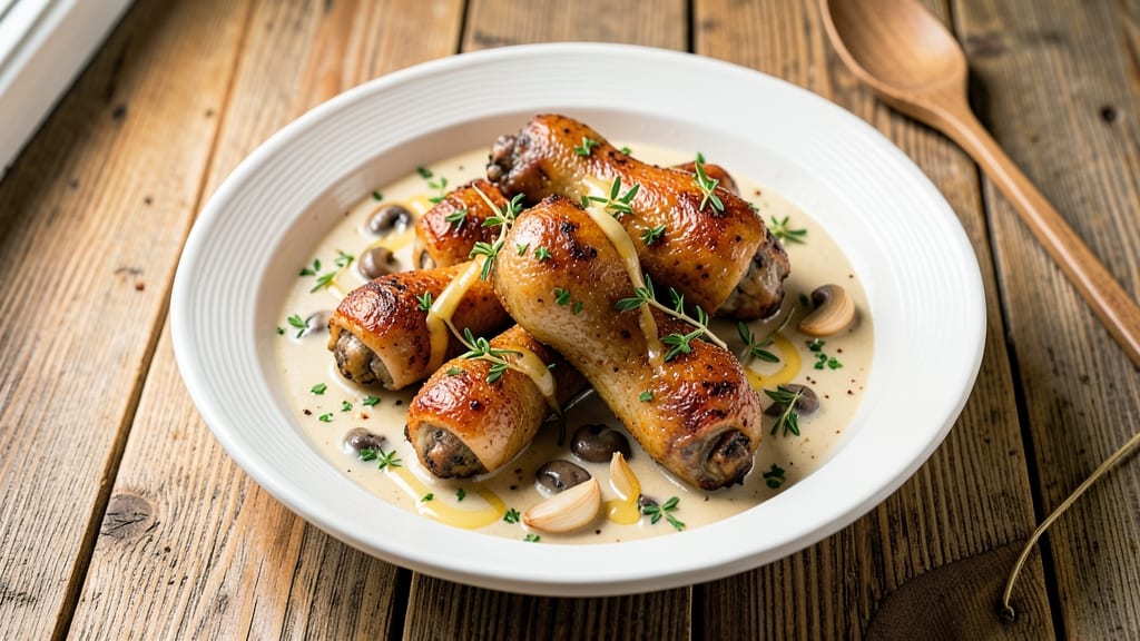 Baked Chicken Drumsticks With Cream of Mushroom Soup Recipe: Silky Sauce-Braised Crispy Skin