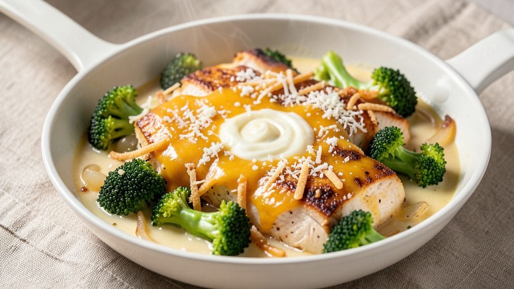 Campbell's Broccoli Cheese Chicken Recipe: One-Skillet Comfort With Crispy Celery Crown