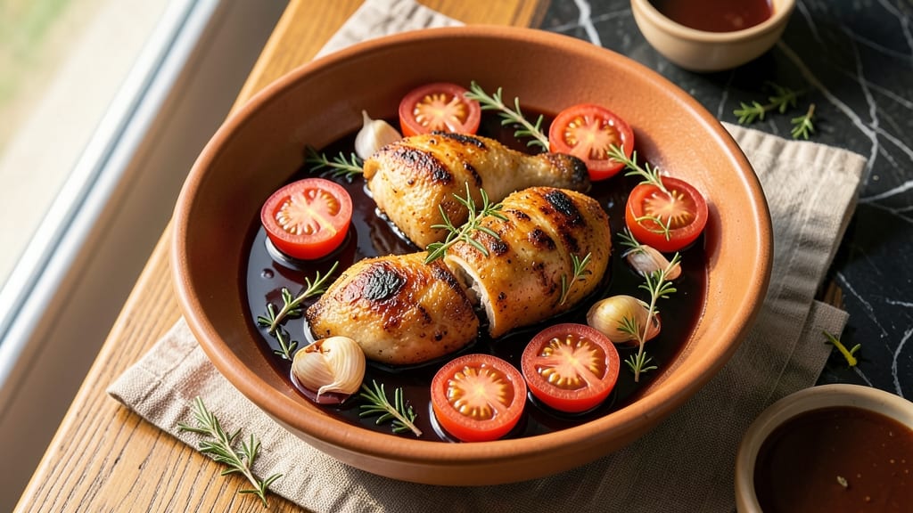 Balsamic Chicken Thighs With Burst Tomatoes Recipe: Sweet-Tart Sauce That Caresses Every Bite