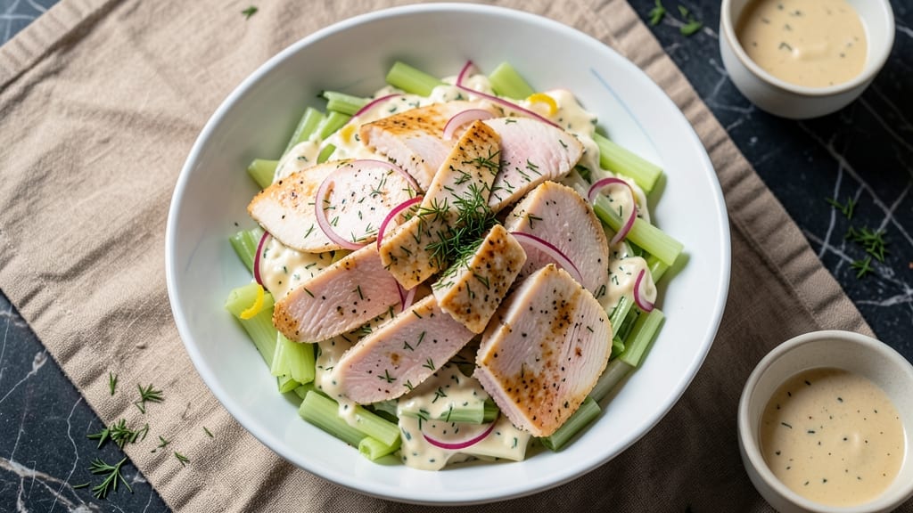 America's Test Kitchen Chicken Salad Recipe: Buttermilk-Braised Chicken with Crunchy Celery-Topped Creaminess